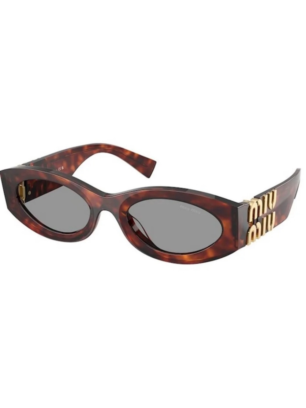 Miu Miu Eyewear Oval-Frame Sunglasses - Brown - NWT